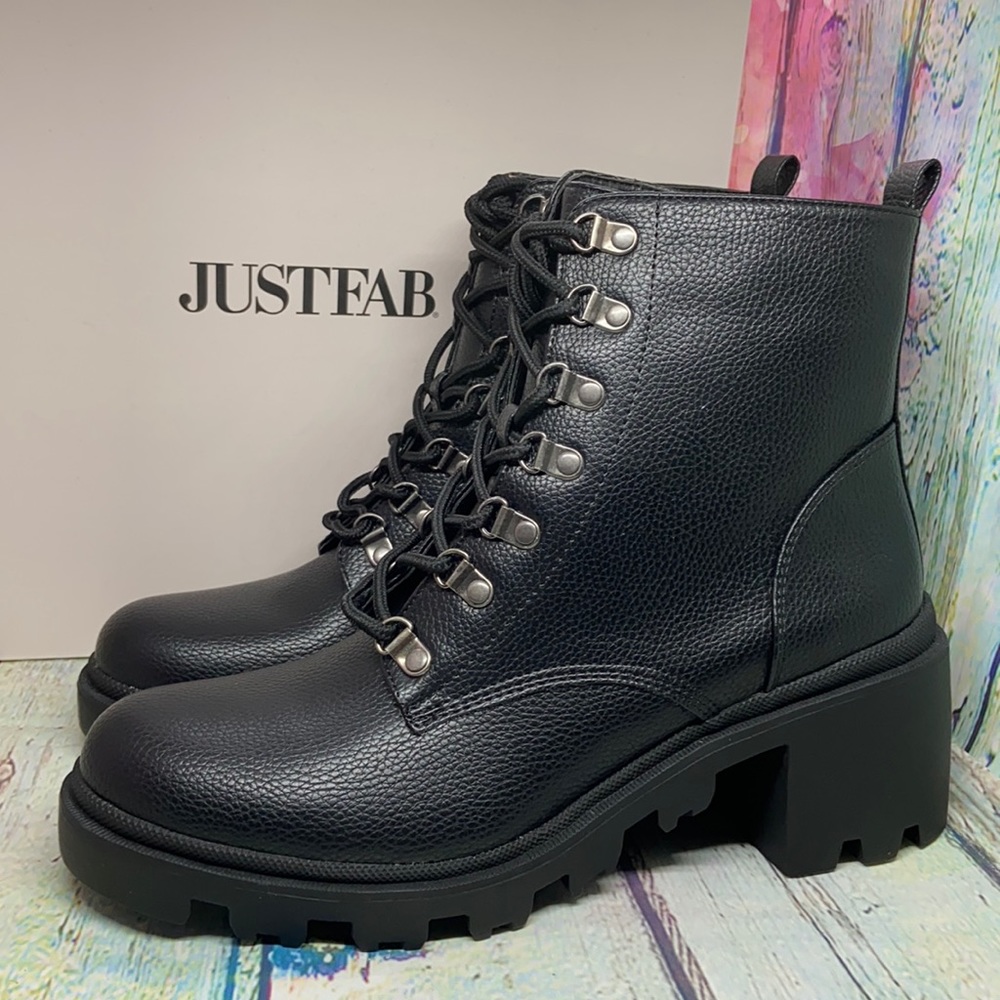 JustFab Averie Lace Up Ankle Boots